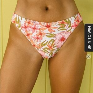Berlook Pink Floral Reversible Bikini Bottom ONLY 50
